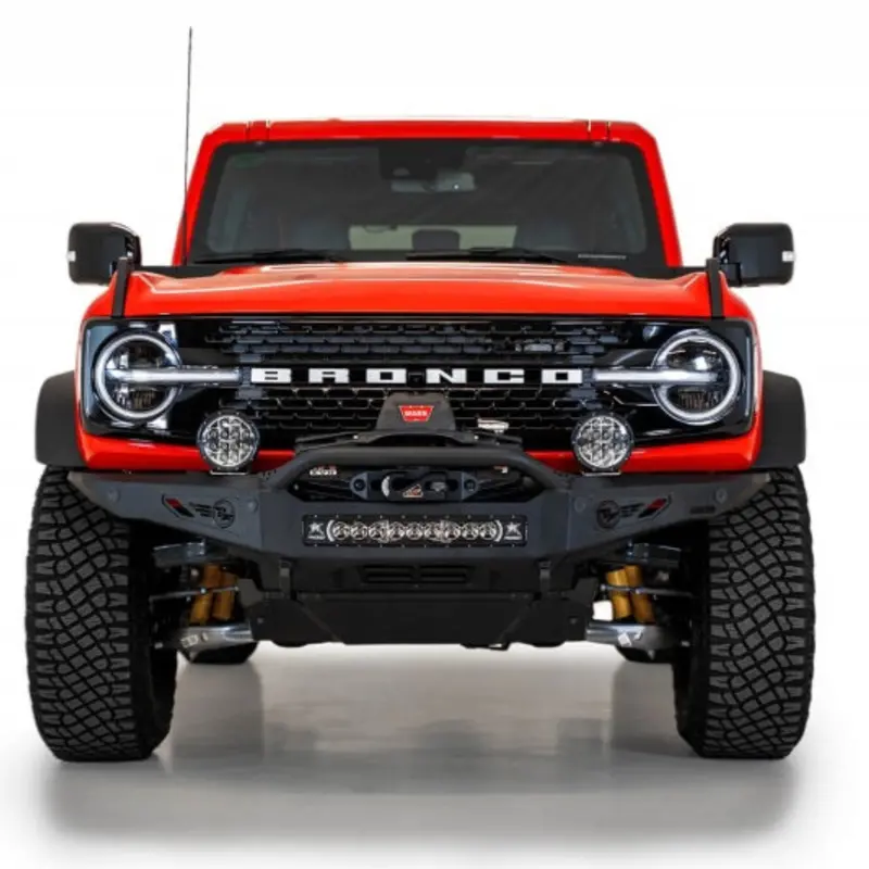 Addictive Desert Designs Rock Fighter Front Bumper Hammer Black With Satin Black Panels | 2021+ Ford Bronco 1