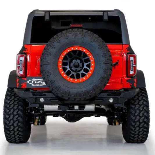 Addictive Desert Designs Stealth Fighter Rear Bumper W/ Cube Light Mounts And Reinforced D-Rings | 2021+ Ford Bronco 1