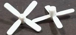 Airplane Propeller White  : Set Of Two : 1-3/8" Across 1