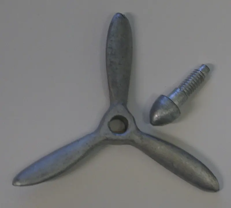 Allyn Plane Ashtray Airplane 1-3/16" Three Blade Prop With Spinner 1
