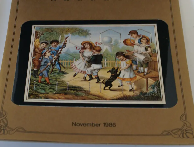 Antique Toy Postcards, Set In A Calendar.  Nice Reference Piece. 1