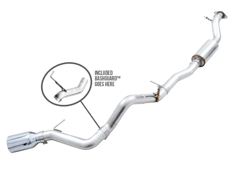 Awe Tuning 0Fg Single Rear Exit Exhaust With Bashguard And Chrome Silver Tip | 2021+ Ford Bronco 1