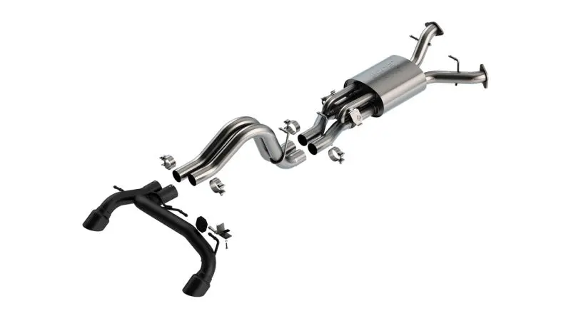 Borla Atak Cat-Back Exhaust System Raptor 3.0L V6 Twin Turbo With Black Coated Tips| 2022+ Ford Bronco 1