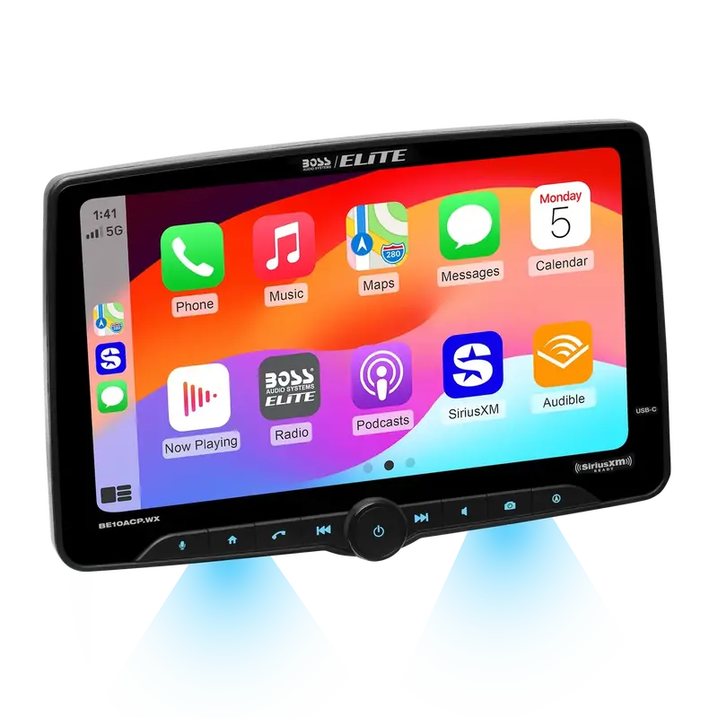 Boss Elite Be10acp.Wx 10.1" Single Din Digital Multimedia Receiver W/ Bluetooth, Wireless Apple Carplay And Android Auto (Siriusxm Ready) 1