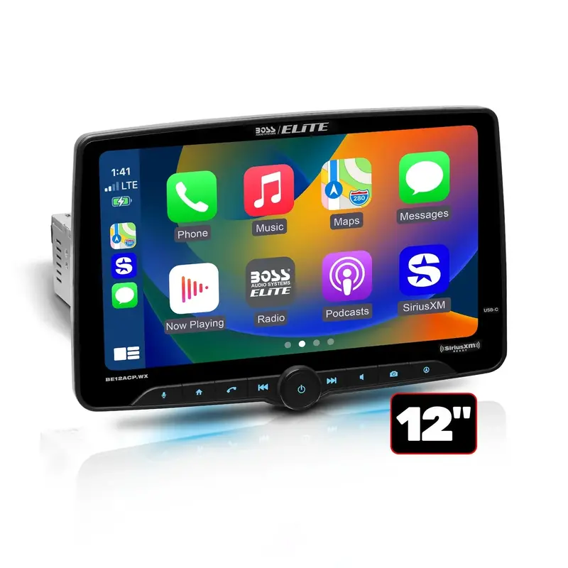 Boss Elite Be12acp.Wx 12" Single Din Wireless Apple Carplay/Android Auto 1