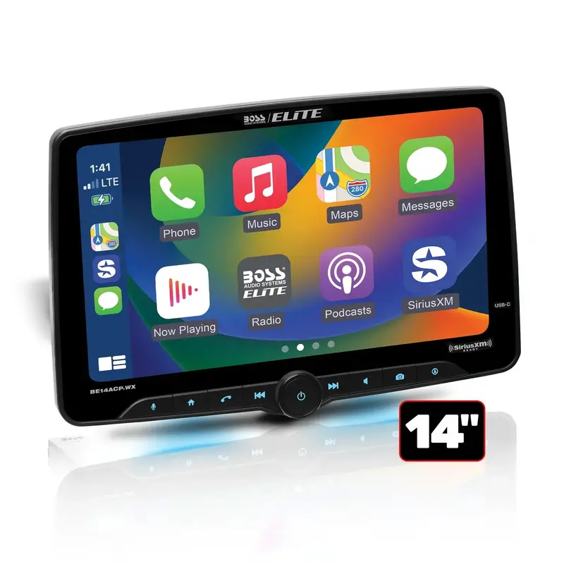 Boss Elite Be14acp.Wx 14" Single Din Touchscreen With Wireless Apple Carplay/Android Auto Xm Ready 1
