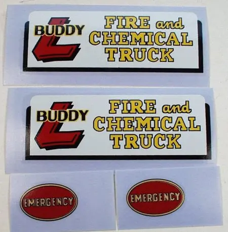 Buddy L Decal Set Fire & Chem. 1