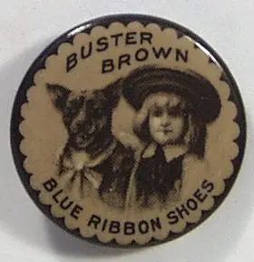 Buster Brown Shoes Early Celluloid Button The Brown Shoe Co. 1