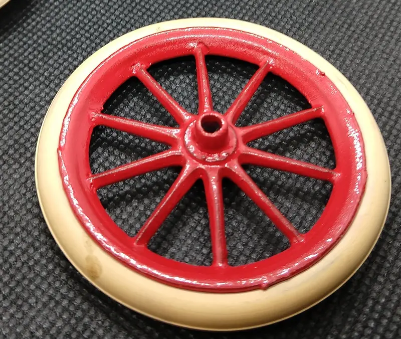 Cast Car Wheel With Tire 2-9/16" Diameter. 1