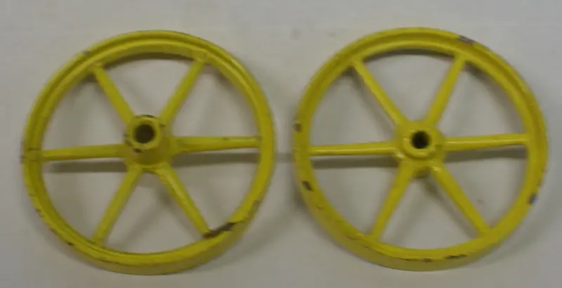 Cast Metal Toy Wheels 2"X 2/8 Rim.  Yellow (Pair) 1