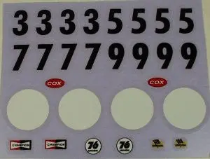 Cox 1/24Th Scale Cheetah And Chaparral Decal Set 1