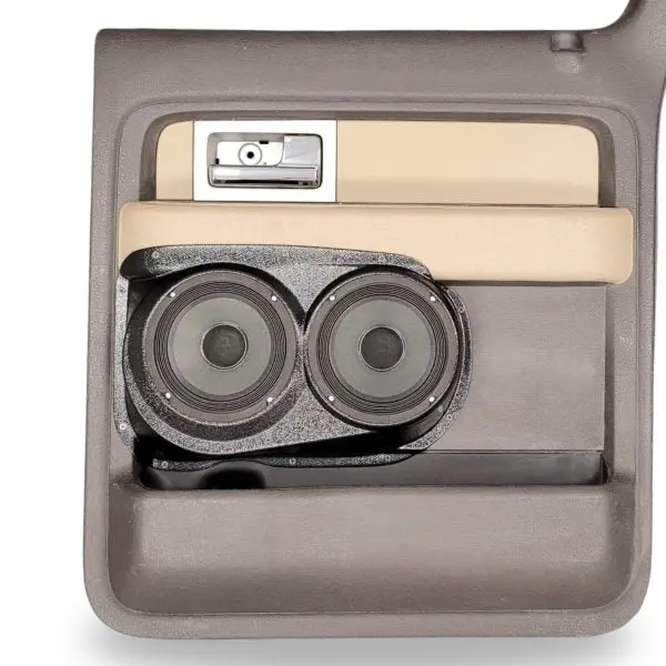Custom Speaker Pods Dual 6.5″ Speaker Pods For The Rear Door Of A 09-14 Ford F-150 Crew Cab 1