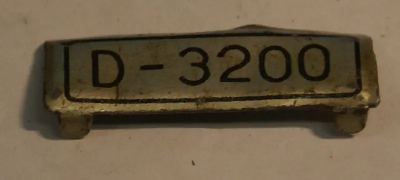Distler Toy Licence Plate. Original Condition 1