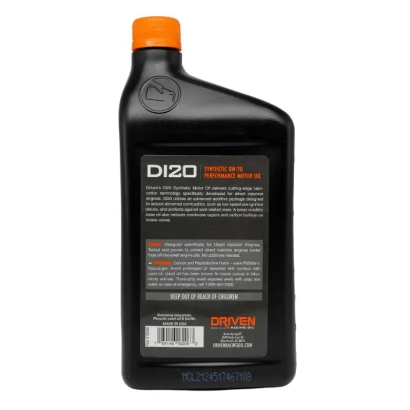 Driven Racing Oil Di20 0W-20 Synthetic Direct Injection Performance Motor Oil (18206) 2
