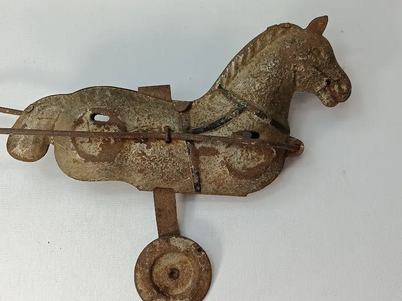 Early Bell Toy Or Wagon Horse Parts Only Horse 7" 1