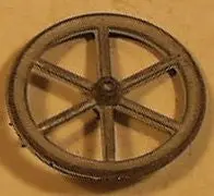 Early Pull Toy 6 Spoke Cast Wheel. 1