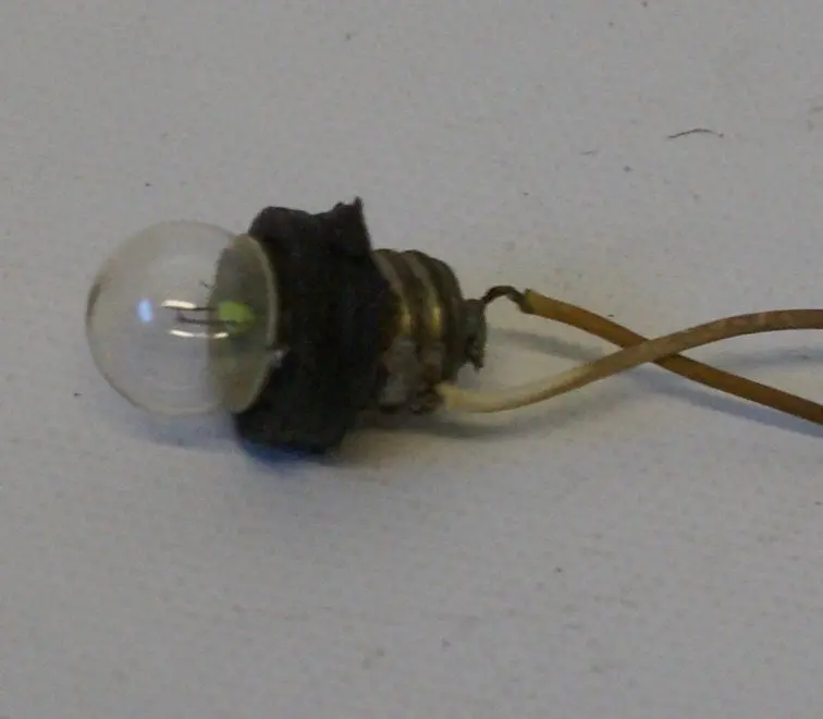 Early Version Light Bulb And Wiring For Robots Etc. Dome Light. 1