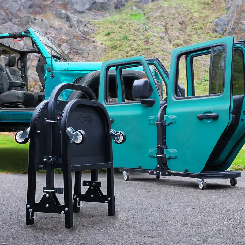 Ez 4X4 Aluminum Folding And Rolling Door Cart (4-Door) | Jeep Wrangler/ Gladiator 1