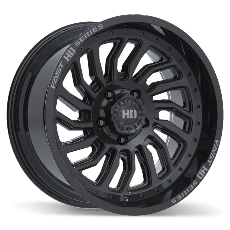 Fast Hd D-Struct 20X10.0 5X139.7 Et-15 77.8 Gloss Black With Grey Milling 1