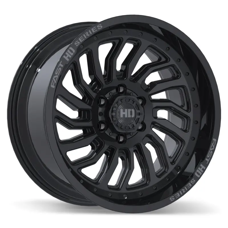 Fast Hd D-Struct 20X10.0 6X139.7 Et-15 93.1 Gloss Black With Grey Milling 1