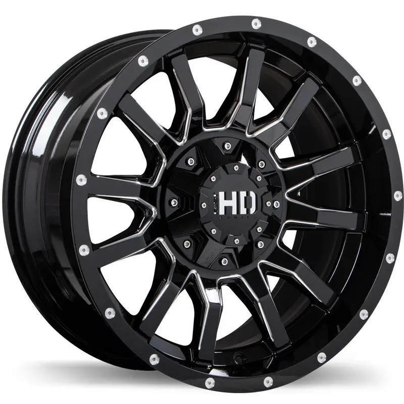 Fast Hd Traxx 17X9.0 6X135 / 139.7 Et-15 87.1 Gloss Black With Milled Trim 1