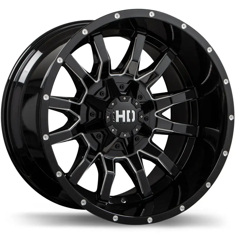 Fast Hd Traxx 20X10.0 8X180 Et-15 125 Gloss Black With Milled Trim 1