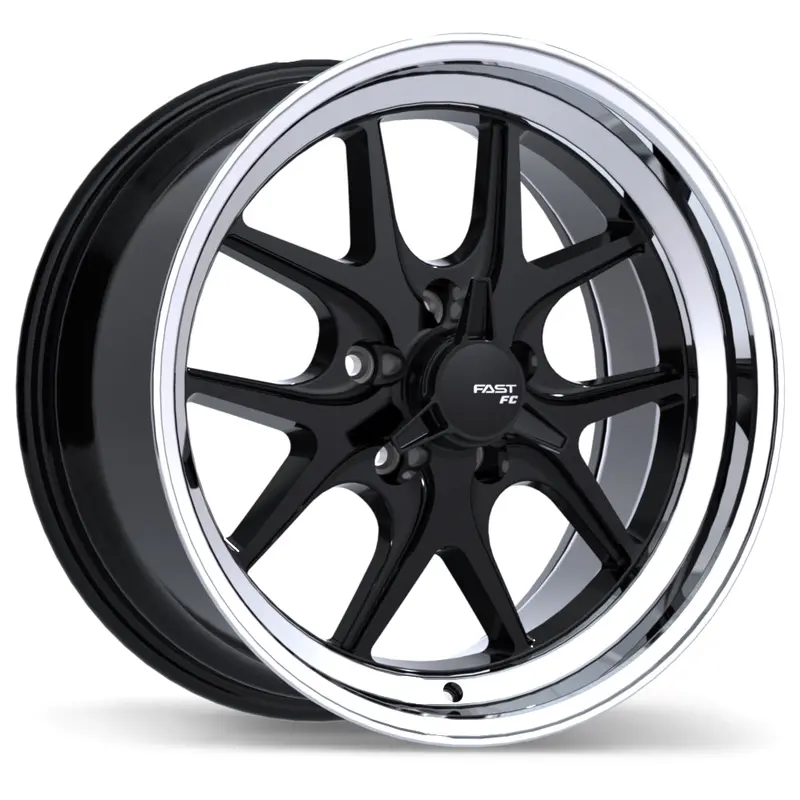 Fast Wheels Fc04v 17X9.0 5X114.3 Et15 70.6 Gloss Black With Machined Lip 1