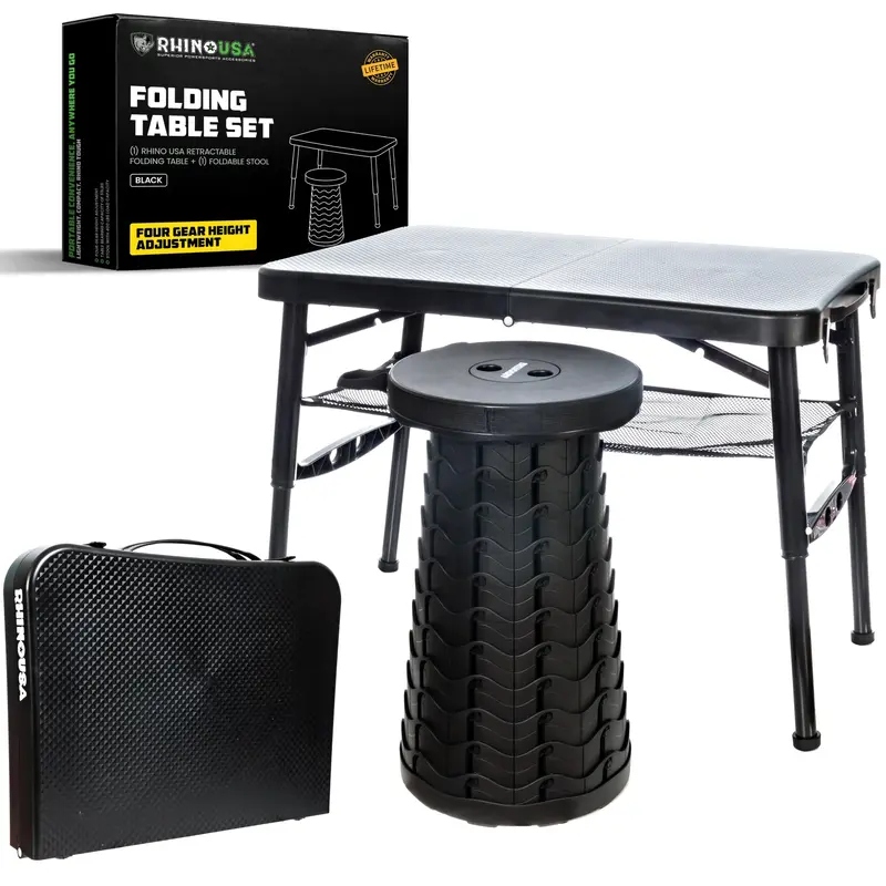 Folding Camping Table & Stool Set 1