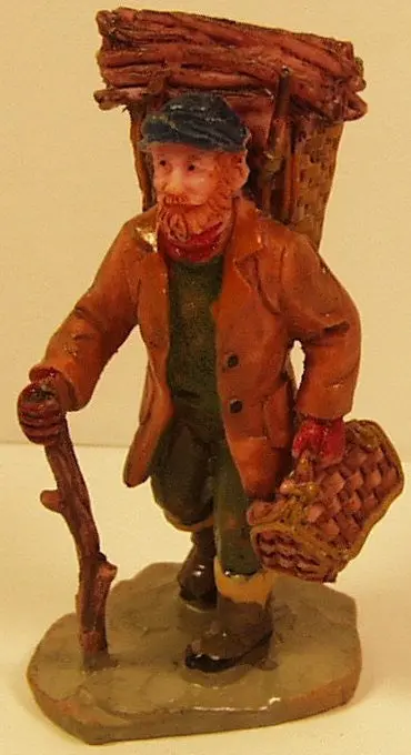 Grandpa Carrying Firewood & Basket 2-3/4 In. Train Figure 1