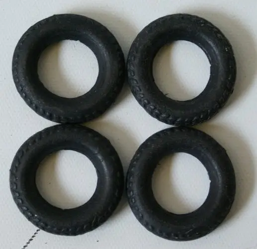 Hauser Furher Staff Car. Set Black Rubber Tires 1.5" Diameter 1