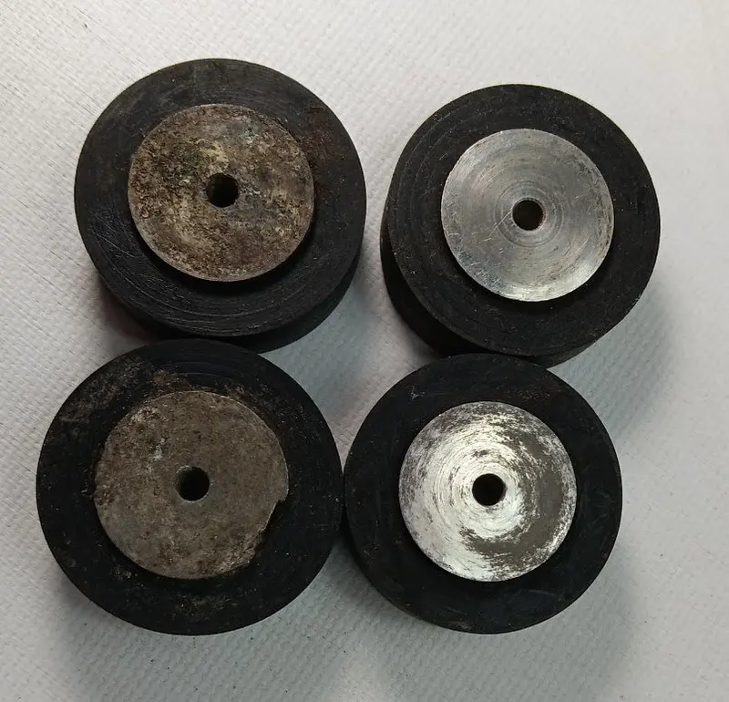 Herkimer Ok Cub Vintage 1-1/4"  Wheel Slicks W/ Aluminum Rims Set Of 4 1