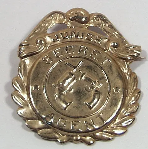 Junior Secret Agent Premium Badge Stamped Metal 1