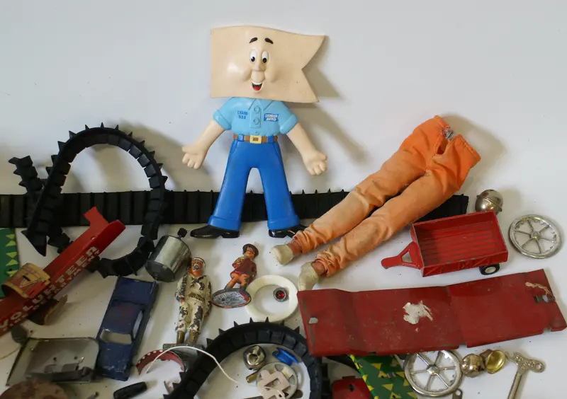Junk Bin Lot Of Vintage Toy Parts. 1