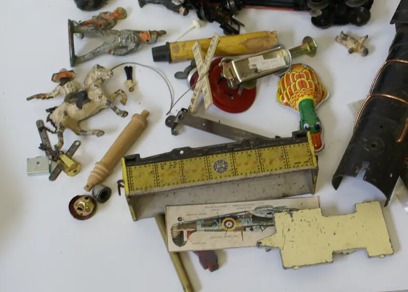 Junk Bin Lot Of Vintage Toy Parts. 1