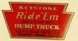 Keystone Ride'em Dump Truck Decal 1