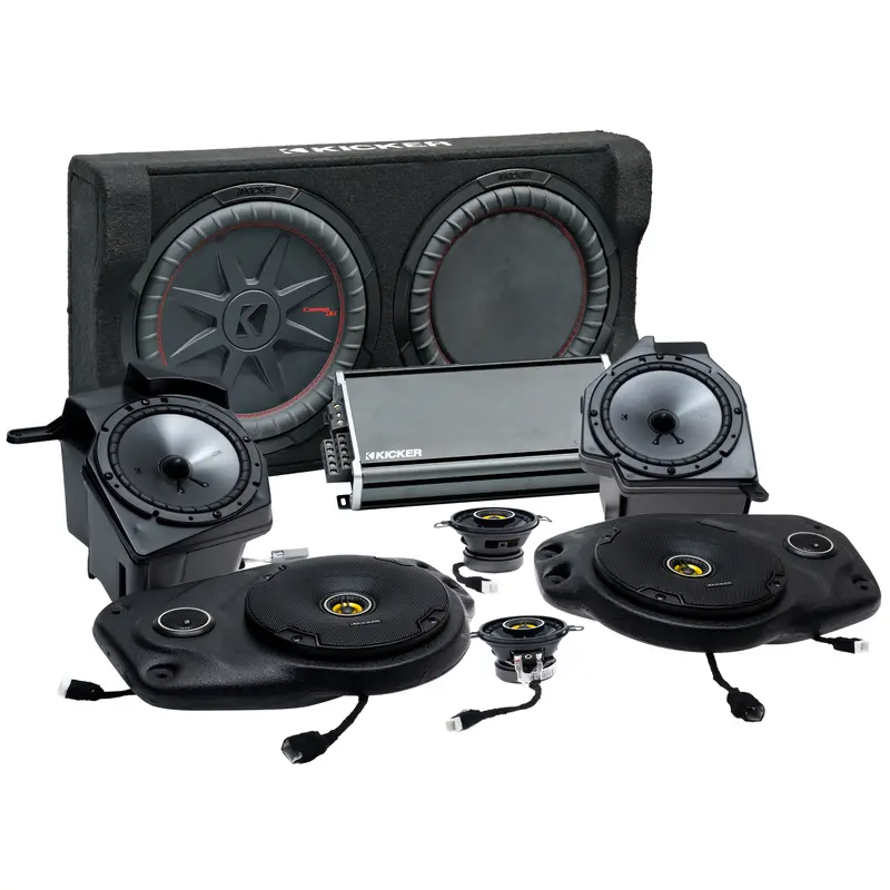 Kicker Plug & Play Full System 5-Channel, 8-Speakers Cs, Sub Bundle  | '18- '23 Jl Wrangler/ '20- '23 Jt Gladiator 1