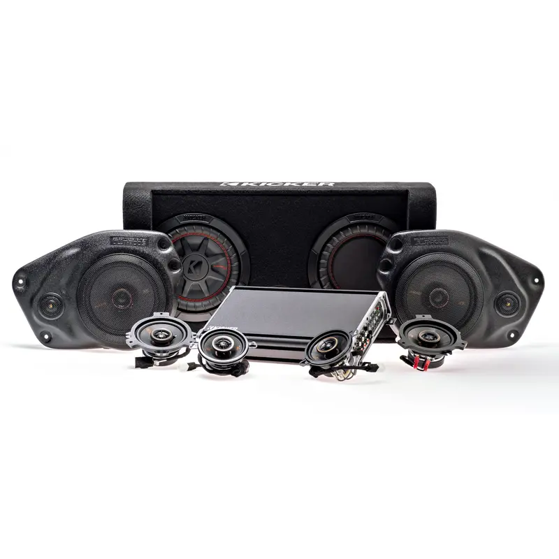 Kicker Plug & Play Full System 5-Channel, 8-Speakers Ks, 8" Sub Bundle  | '18- '23 Jl Wrangler/ '20- '23 Jt Gladiator 1