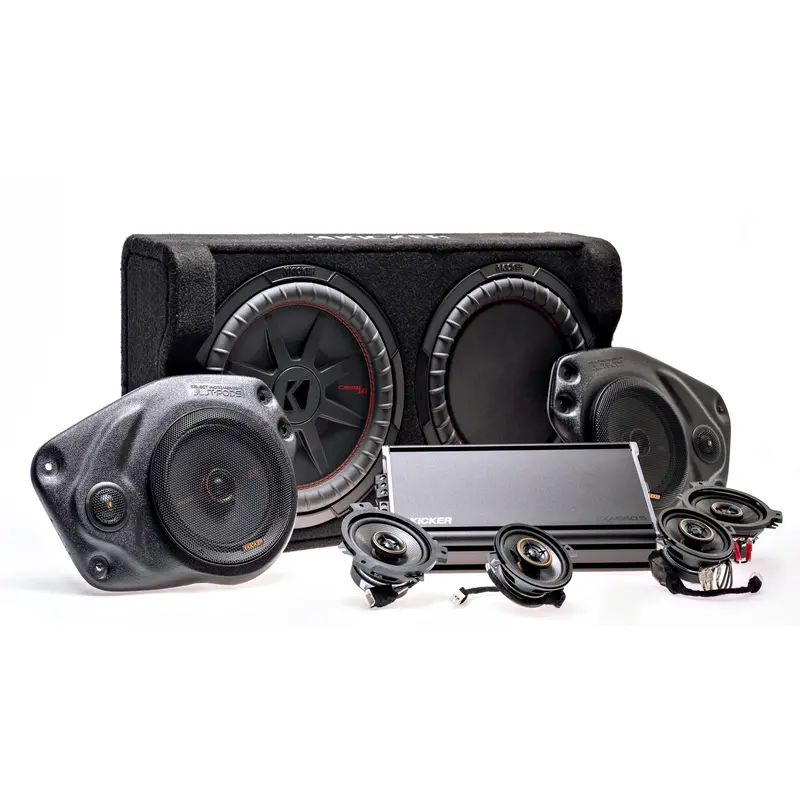Kicker Plug & Play Full System 5-Channel, 8-Speakers Ks, Sub Bundle  | '18- '23 Jl Wrangler 1