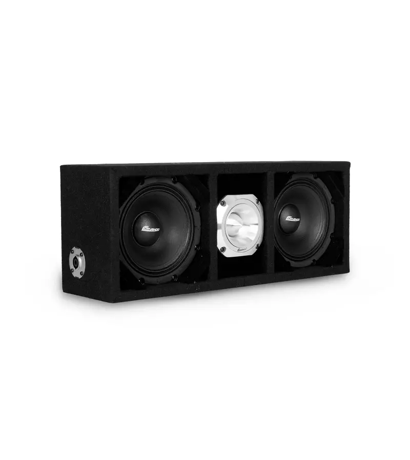 Ktponv2-206Black / Dual 6" Black Loaded Ported Box + 1 Tweeter 1