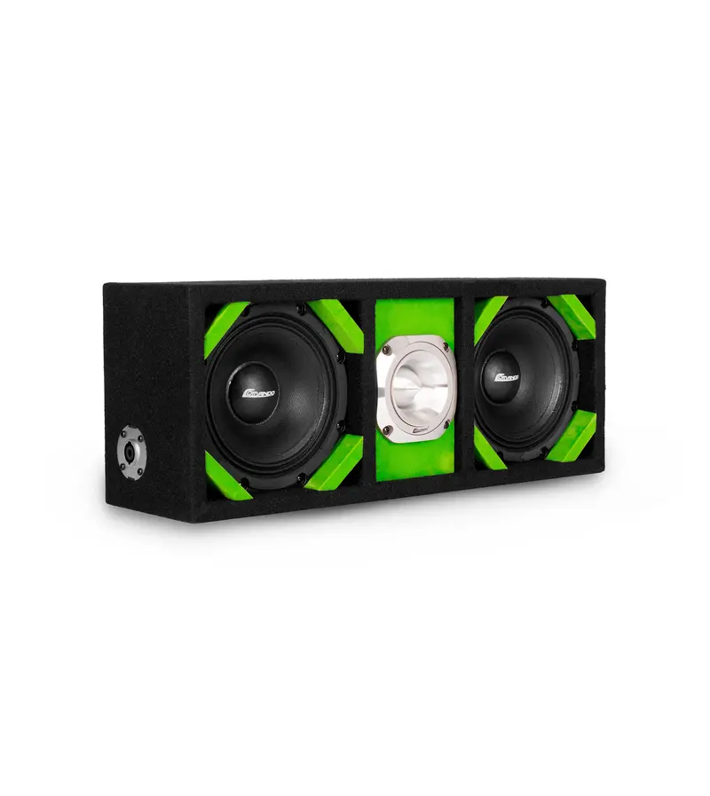 Ktponv2-206Lime / Dual 6" Lime Loaded Ported Box + 1 Tweeter 1