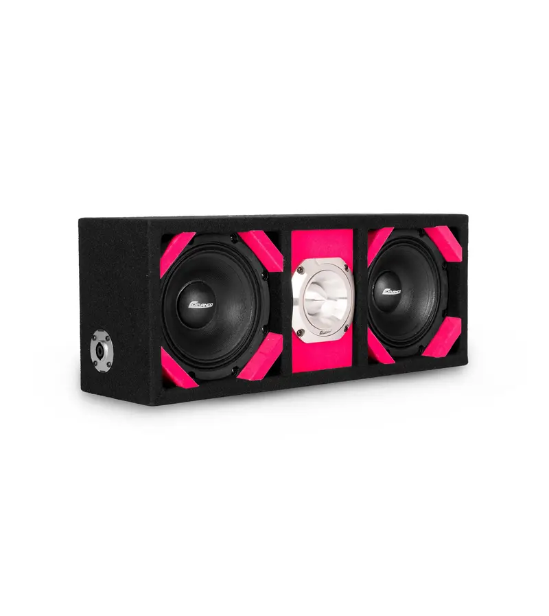 Ktponv2-206Pink / Dual 6" Pink Loaded Ported Box + 1 Tweeter 1