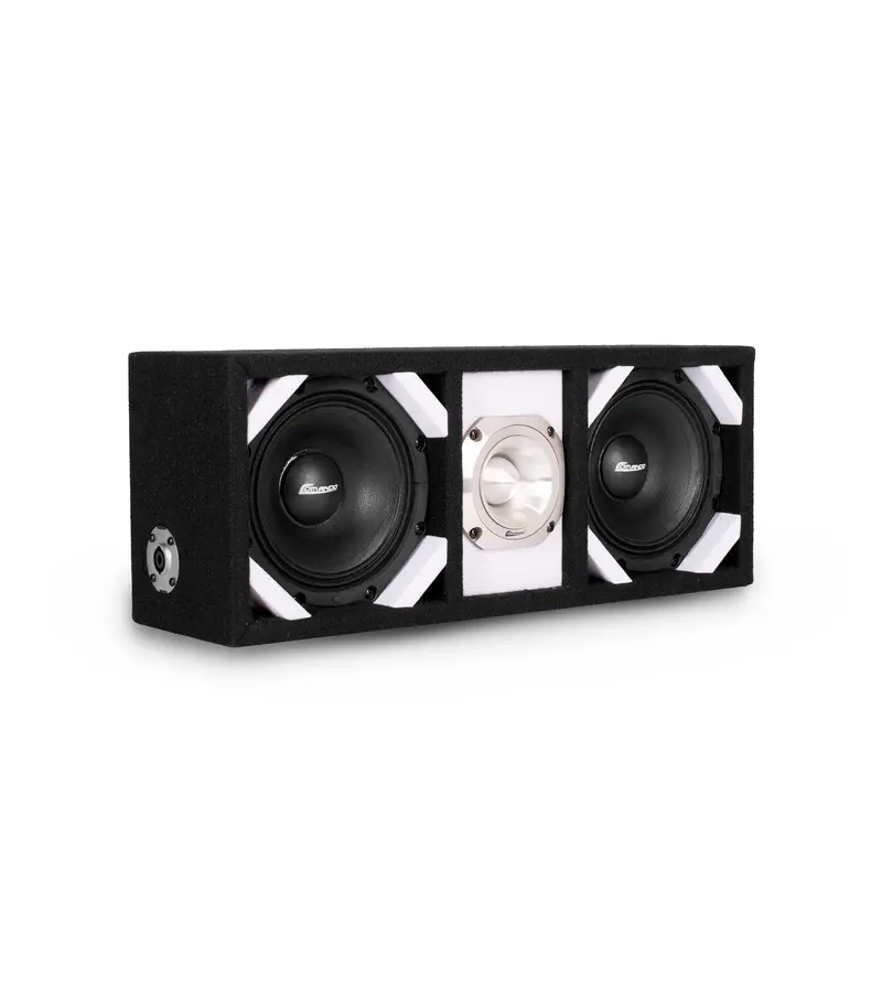 Ktponv2-206White / Dual 6" White Loaded Ported Box + 1 Tweeter 1