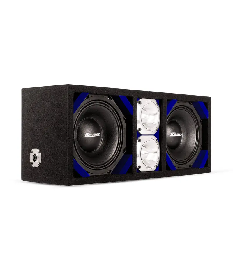 Ktponv2-208Blue / Dual 8" Blue Loaded Ported Box + 2 Tweeter 1