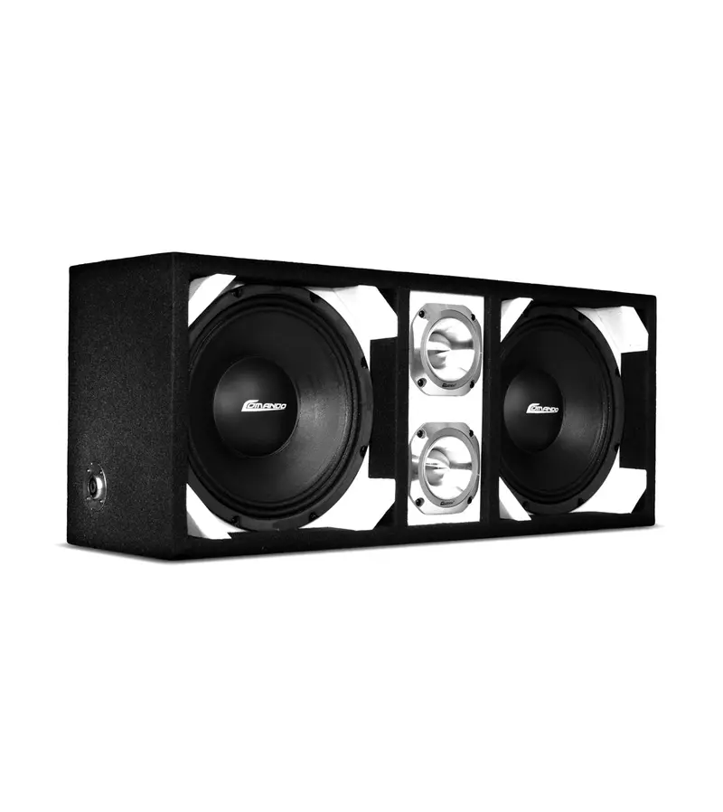 Ktponv2-210White / Dual 10" White Loaded Ported Box + 2 Tweeter 1