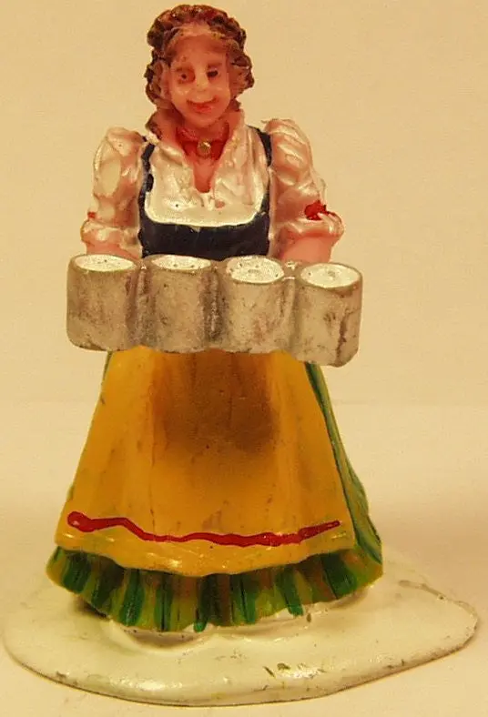 Lady Carrying Beer Steins 2-3/8 In. Train Figure : 1