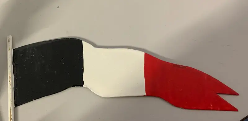 Large Painted Flag : Boat 3/4" X 3" Pennant Style 1