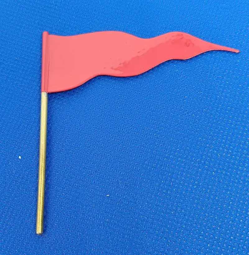 Large Painted Pennant Flag :  2-3/4' X 3"  (Post) 1