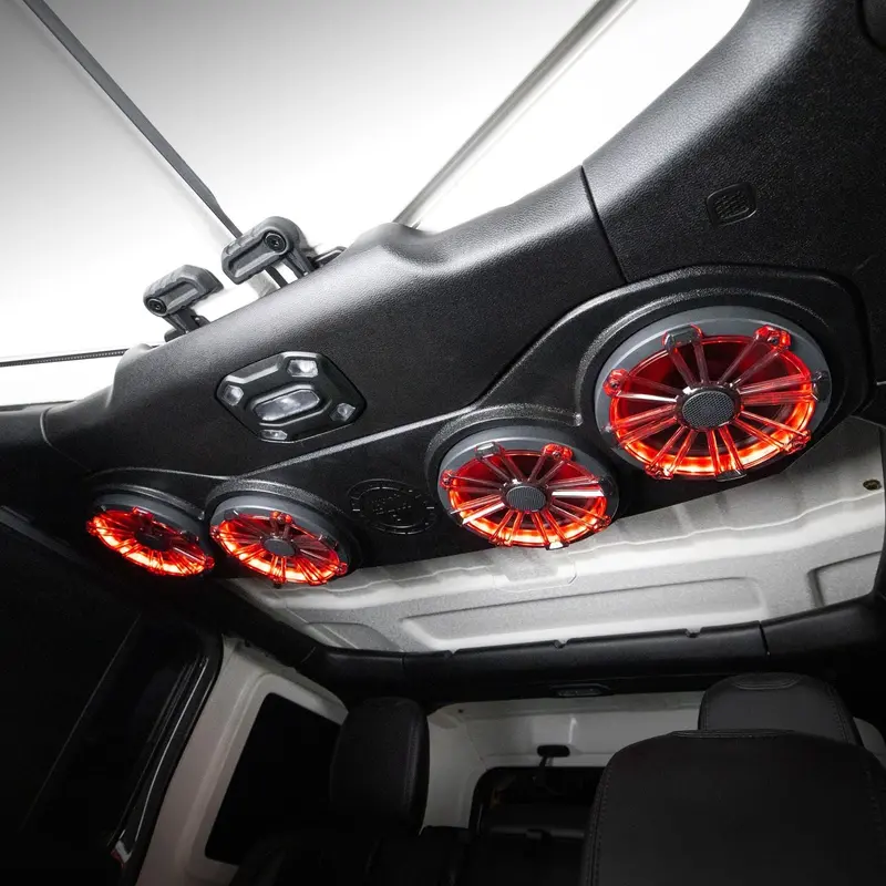 Mb Quart Tuned Rear Soundbar With 8 Inch Coaxial Speakers, Enclosure, With Rgb Led Lighting Option I '18-'23 Jl Wrangler/ '20-'23 Jt Gladiator 1