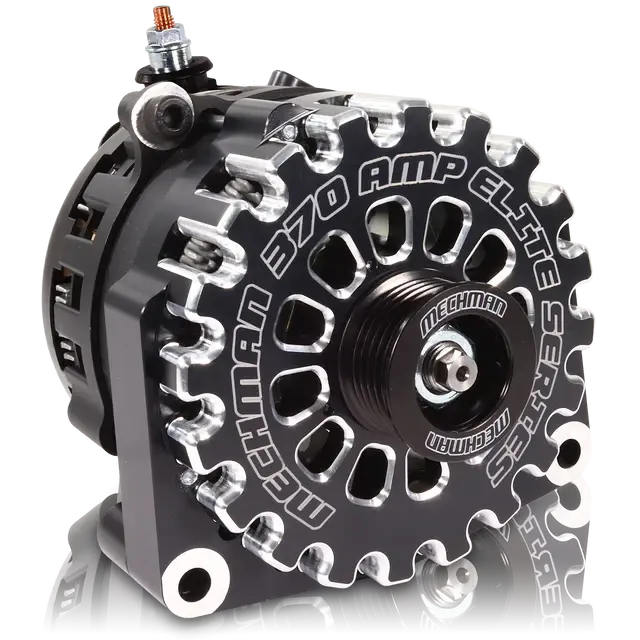 Mechman 370 Amp Black Billet Alternator For 14-18 Gm Truck 1