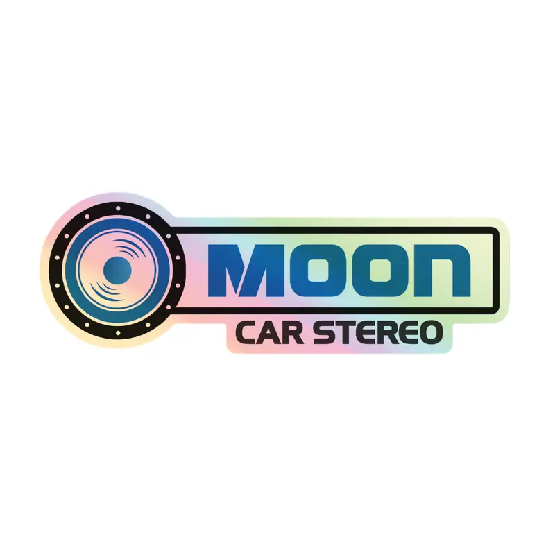 Moon Car Stereo Logo Holographic Sticker 1